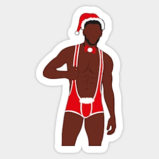 Sexy Black Santa Sticker